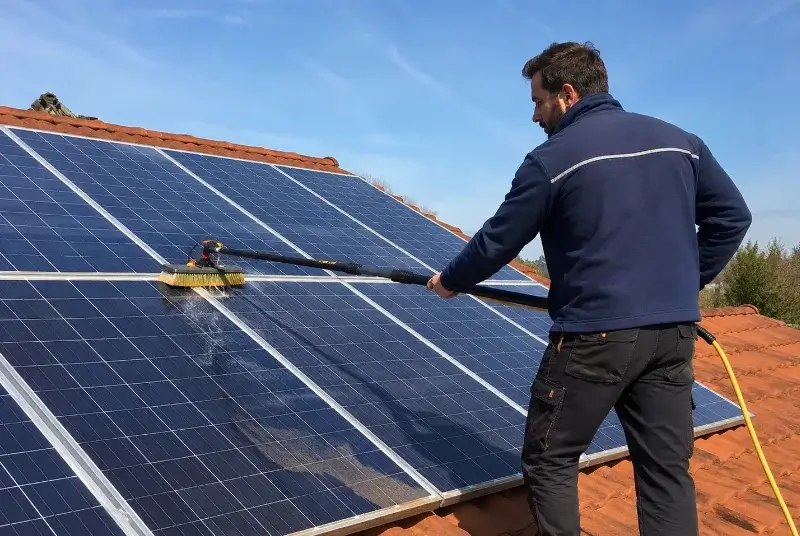 Nettoyage et entretien de panneaux solaires à la Ronde
